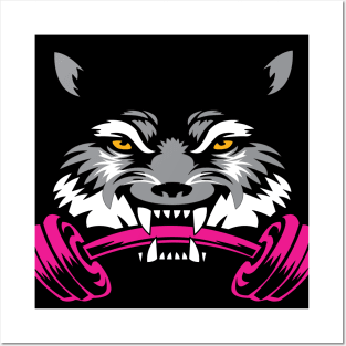 Wolf sport and fitness lovely blend drawing cute cool colorful Posters and Art